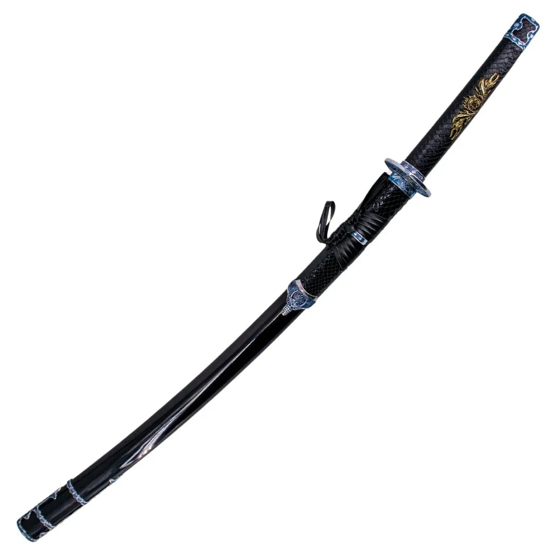 Imagen de Katana Funcional Decorada Negra parte de nuestra colección en Espadas y más, sitio oficial.