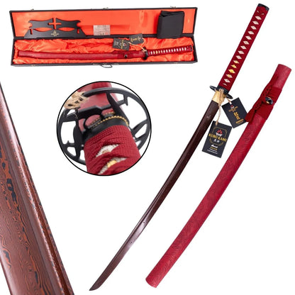 Katana Funcional Kuro Kami Benibana – Damasco 800 Capas