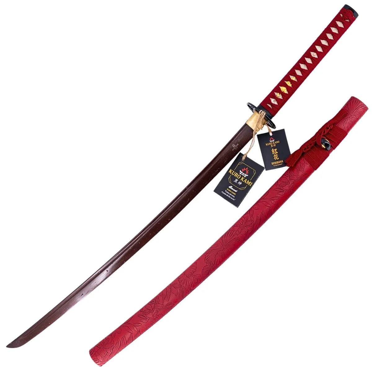 Katana Funcional Kuro Kami Benibana – Damasco 800 Capas