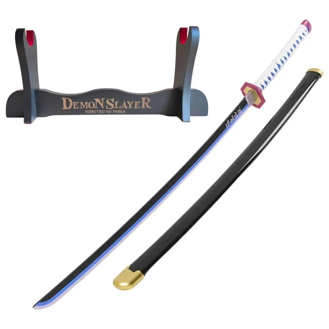 Giyuu Tomioka Kimetsu no Yaiba Pacote Katana de Bambu + T-Shirt Tomioka + Presente Katanero 