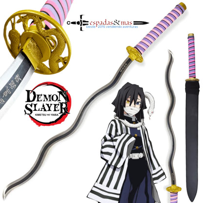 Katana japonesa de anime de Obanai Iguro de Kimetsu No Yaiba o Demon Slayer. Vendida por Espadas y más