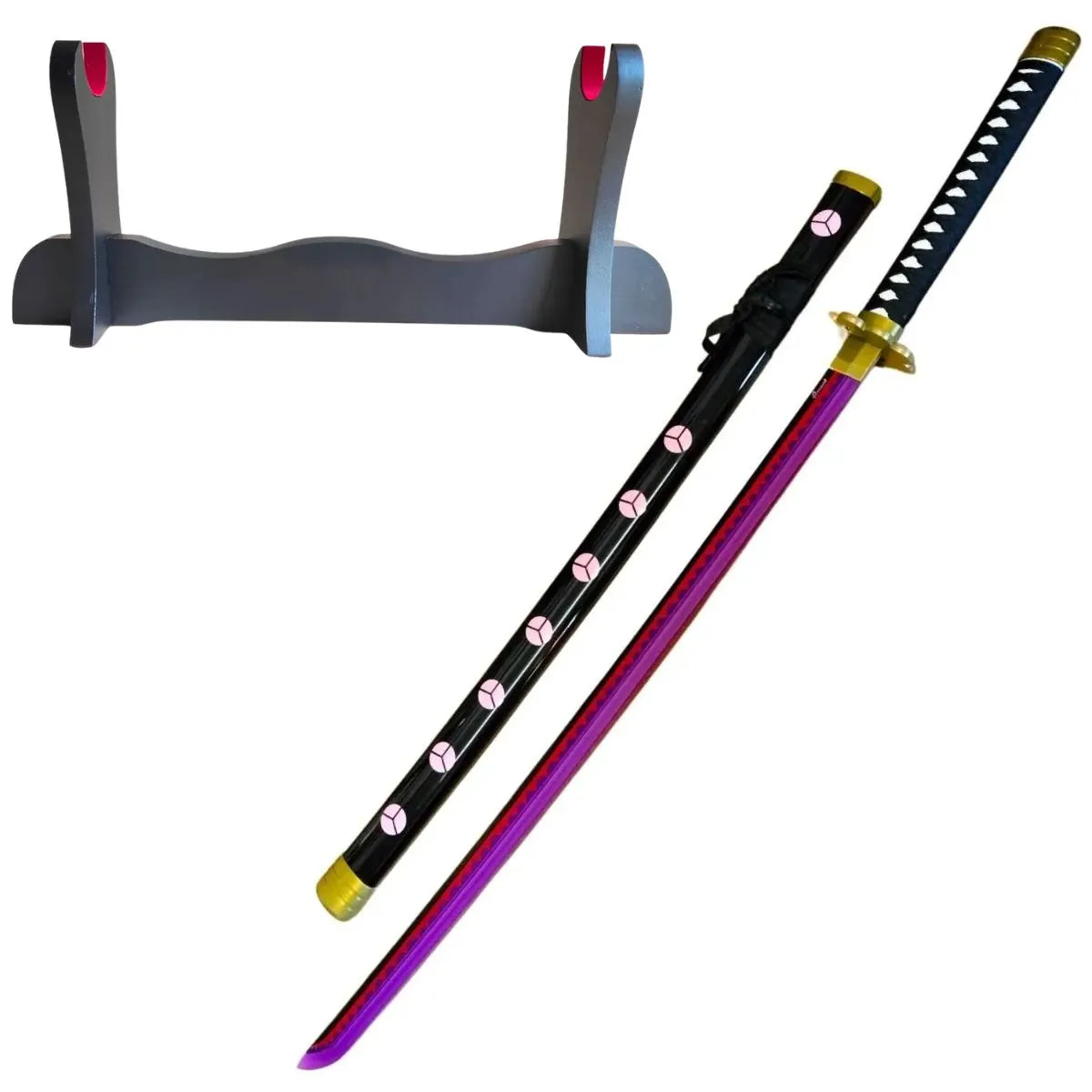 Katana Sushui de Zoro Negra de One Piece de bambú con luces Led