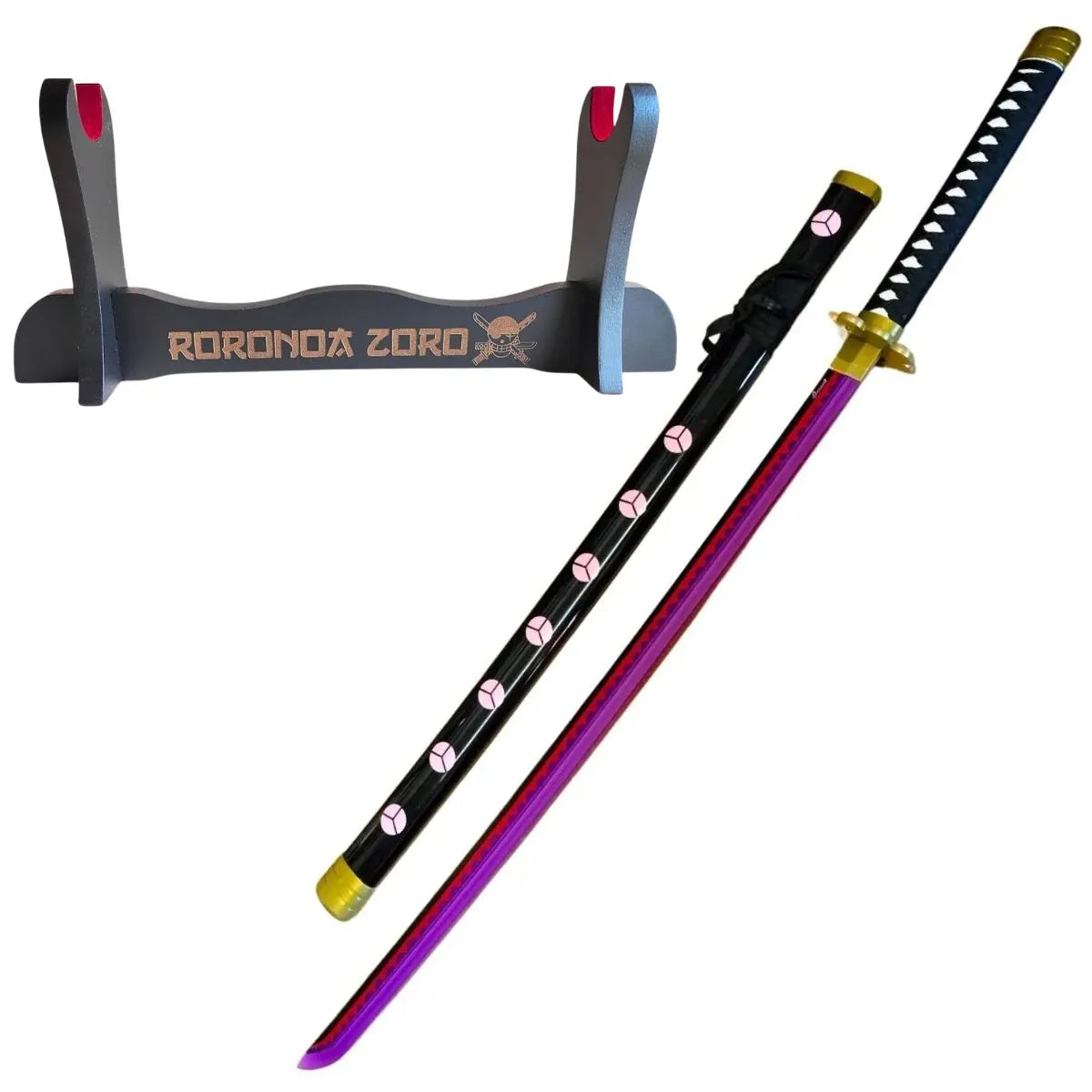 Katana Sushui de Zoro Negra de One Piece de bambú con luces Led