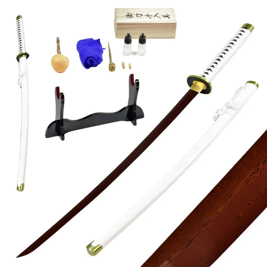 Katana Wado Ichimonji Zoro de One Piece Funcional aço damasco vermelho 41704