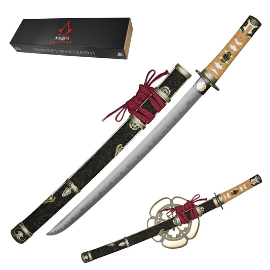 Imagen de Katana Wakizashi de Yasuke Assassin's Creed Shadows - Réplica Oficial. Parte de nuestra colección en Espadas y Más, sitio oficial.