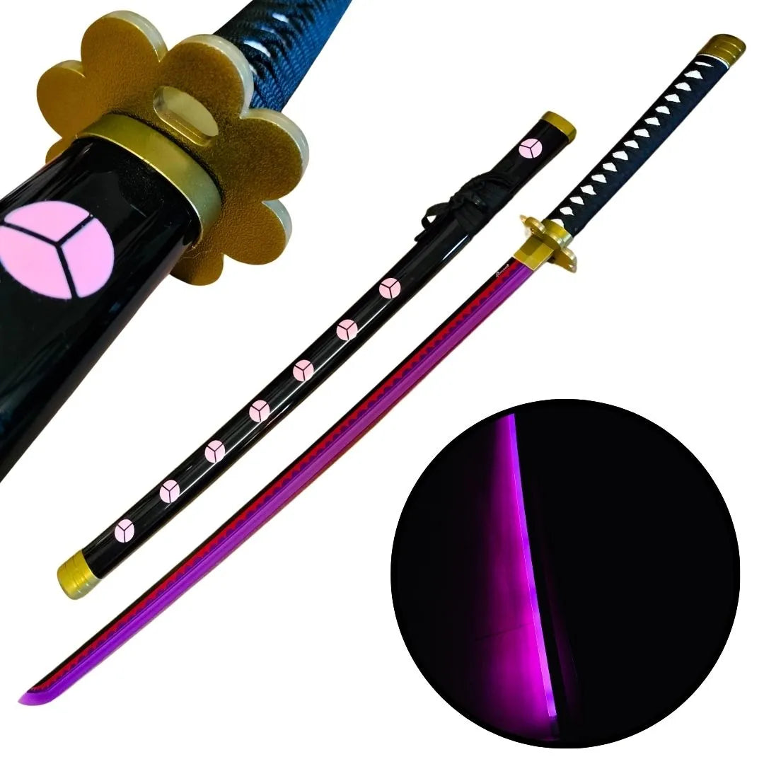 Imagen de Katana Sushui de Zoro de One Piece de bambú con luces Led S6051 parte de nuestra colección en Espadas y más, sitio oficial.