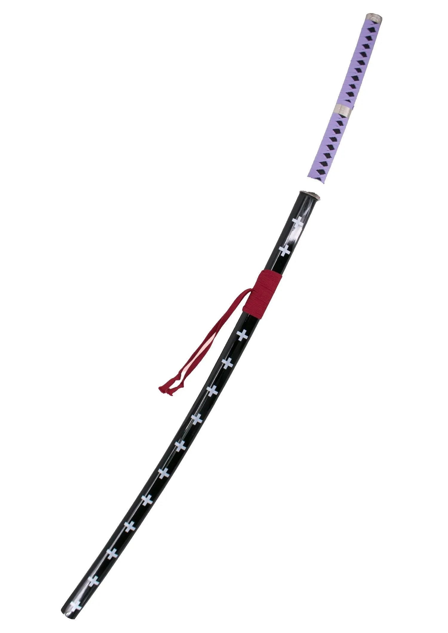 Katana Trafalgar de One Piece morada de 145 cm con detalles como la del anime One Piece. Vendida por Espadas y más