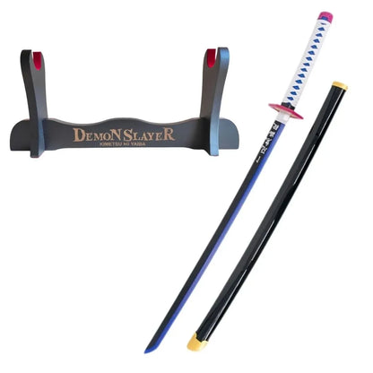 Katana de Giyuu Tomioka Kimetsu no Yaiba de Bambú con luces Led