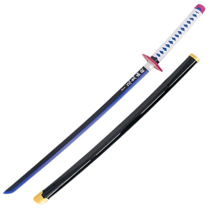 Imagen de Katana de Giyuu Tomioka Kimetsu no Yaiba de bambú con luces led S6050 parte de nuestra colección en Espadas y más, sitio oficial.