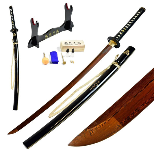 Imagen de Katana de Kill bill funcional afilada acero de damasco rojo 41703 parte de nuestra colección en Espadas y más, sitio oficial.