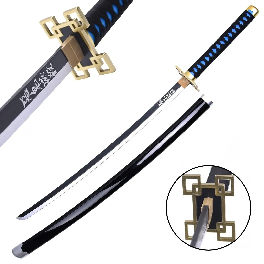 Katana de Muichiro Tokito con hoja de madera de bambú Demon Slayer Kimetsu no Yaiba