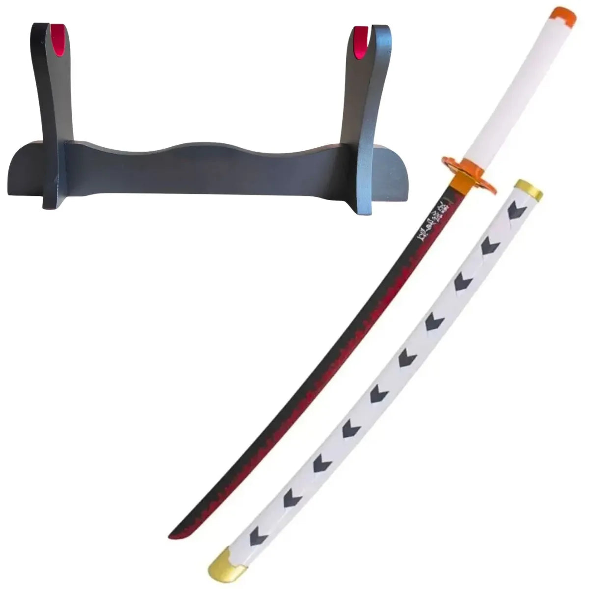 Katana de Rengoku con hoja de madera de bambú Demon Slayer Kimetsu no Yaiba