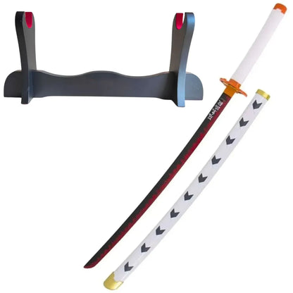 Katana de Rengoku con hoja de madera de bambú Demon Slayer Kimetsu no Yaiba