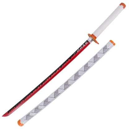 Imagen de Katana de Rengoku de Kimetsu no Yaiba de bambú con luces Led parte de nuestra colección en Espadas y más, sitio oficial.