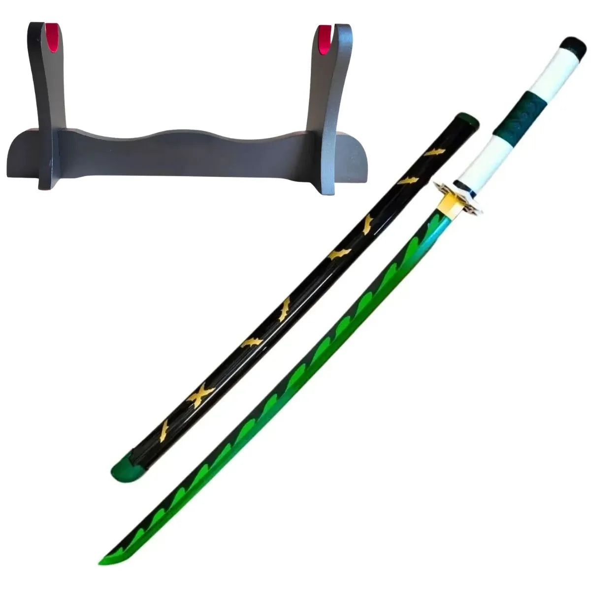 Katana de Sanemi Shinazugawa de Kimetsu no Yaiba de bambú con Led