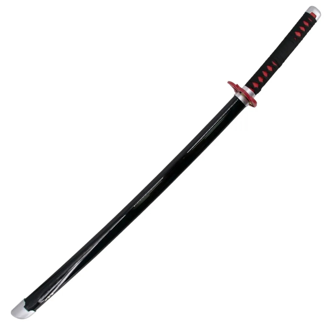 Katana de Tanjiro de Kimetsu no Yaiba de bambú con luces Led