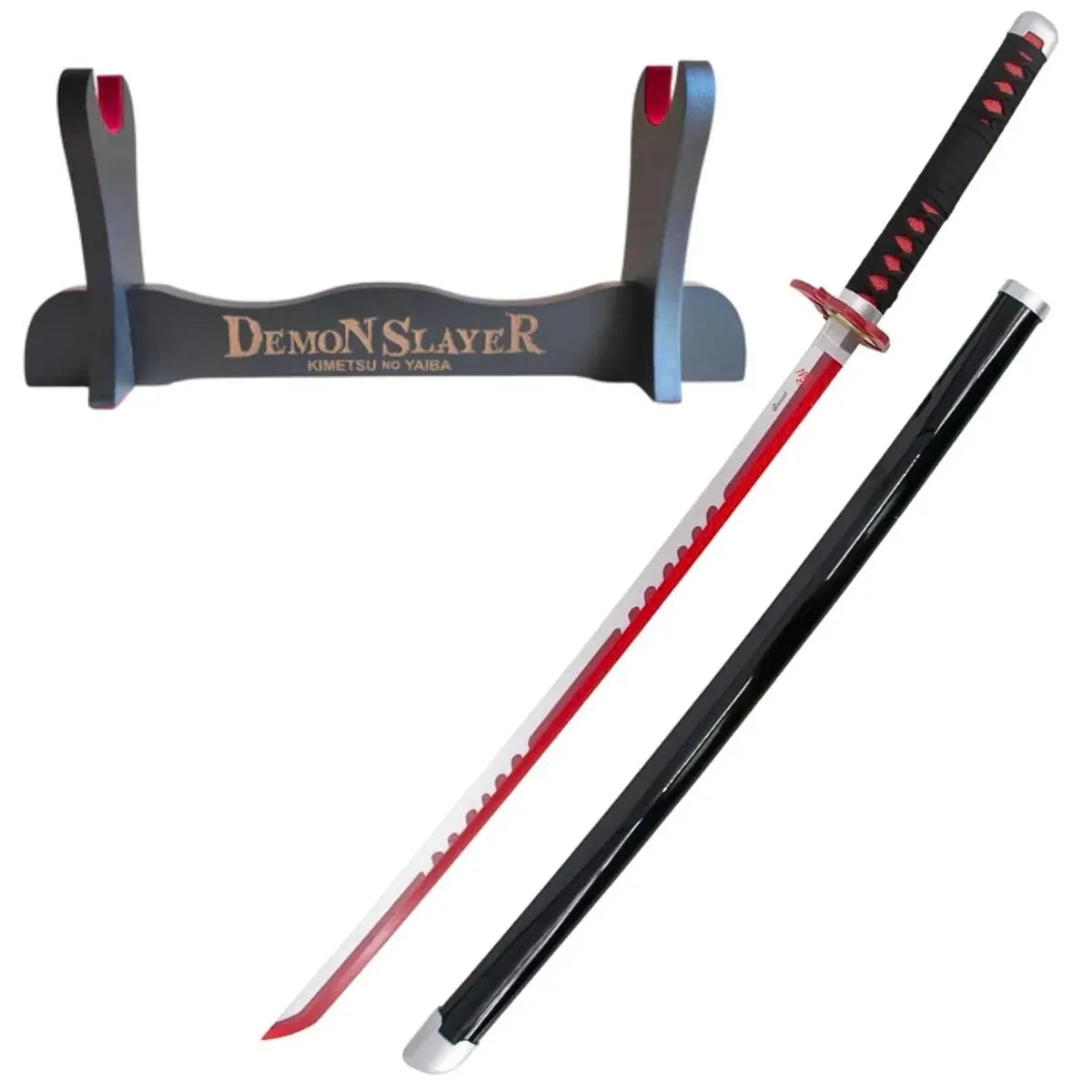 Katana de Tanjiro de Kimetsu no Yaiba de bambú con luces Led