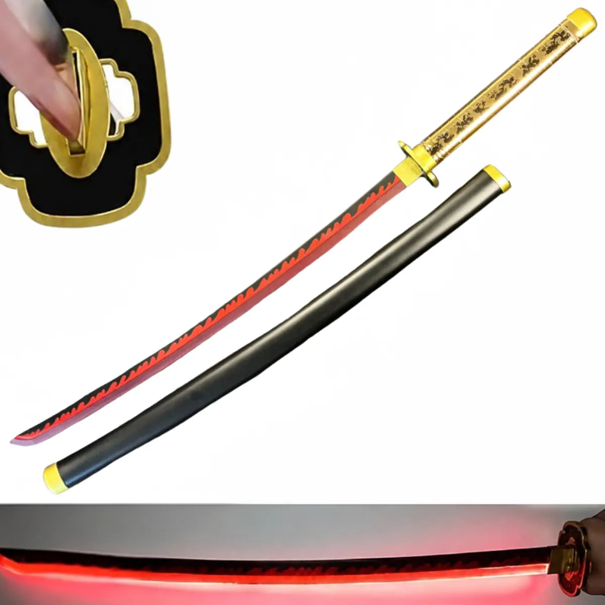 Katana de Yoriichi con luces Led y hoja de acero