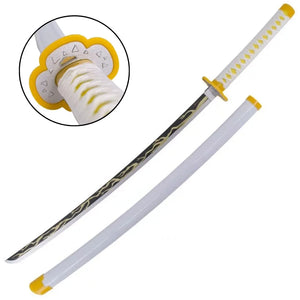 Katana de Zenitsu Agatsuma con hoja de madera de bambú Demon Slayer Kimetsu no Yaiba