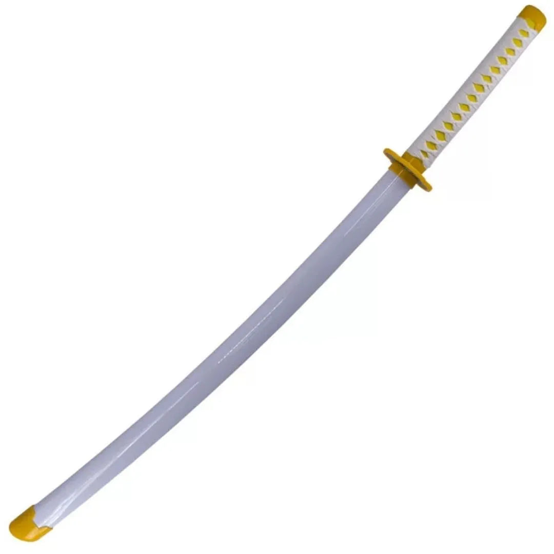 Katana de Zenitsu Agatsuma con hoja de madera de bambú Demon Slayer Kimetsu no Yaiba