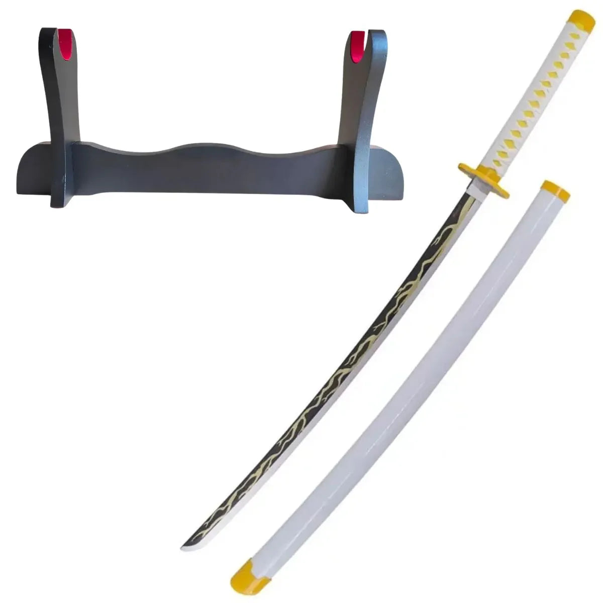 Katana de Zenitsu Agatsuma con hoja de madera de bambú Kimetsu no Yaiba zs653w