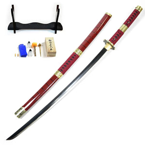 Zoro Sandai Kitetsu Functional Katana Damascus Steel 40565