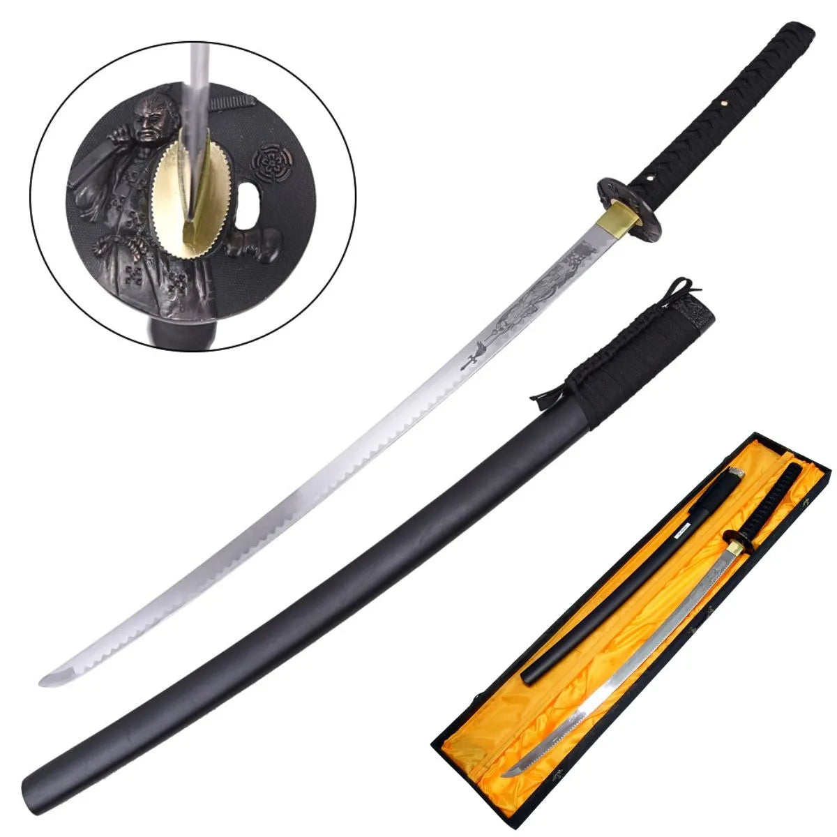 Katana decorativa en Caja de madera de diferentes colores