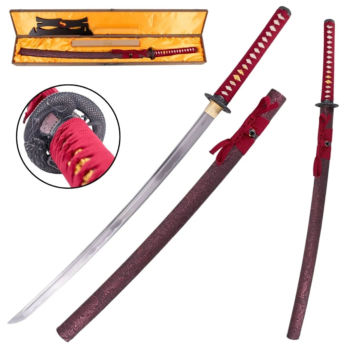 Katana funcional afilada roja
