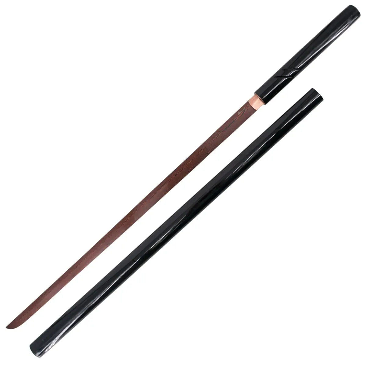 Katana shirasaya funcional Zatoichi Acero de Damasco rojo