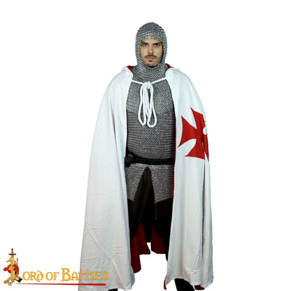 Capa Cruzada Medieval con Capucha - Algodón Crudo | Tela de Lienzo - Imagen 4