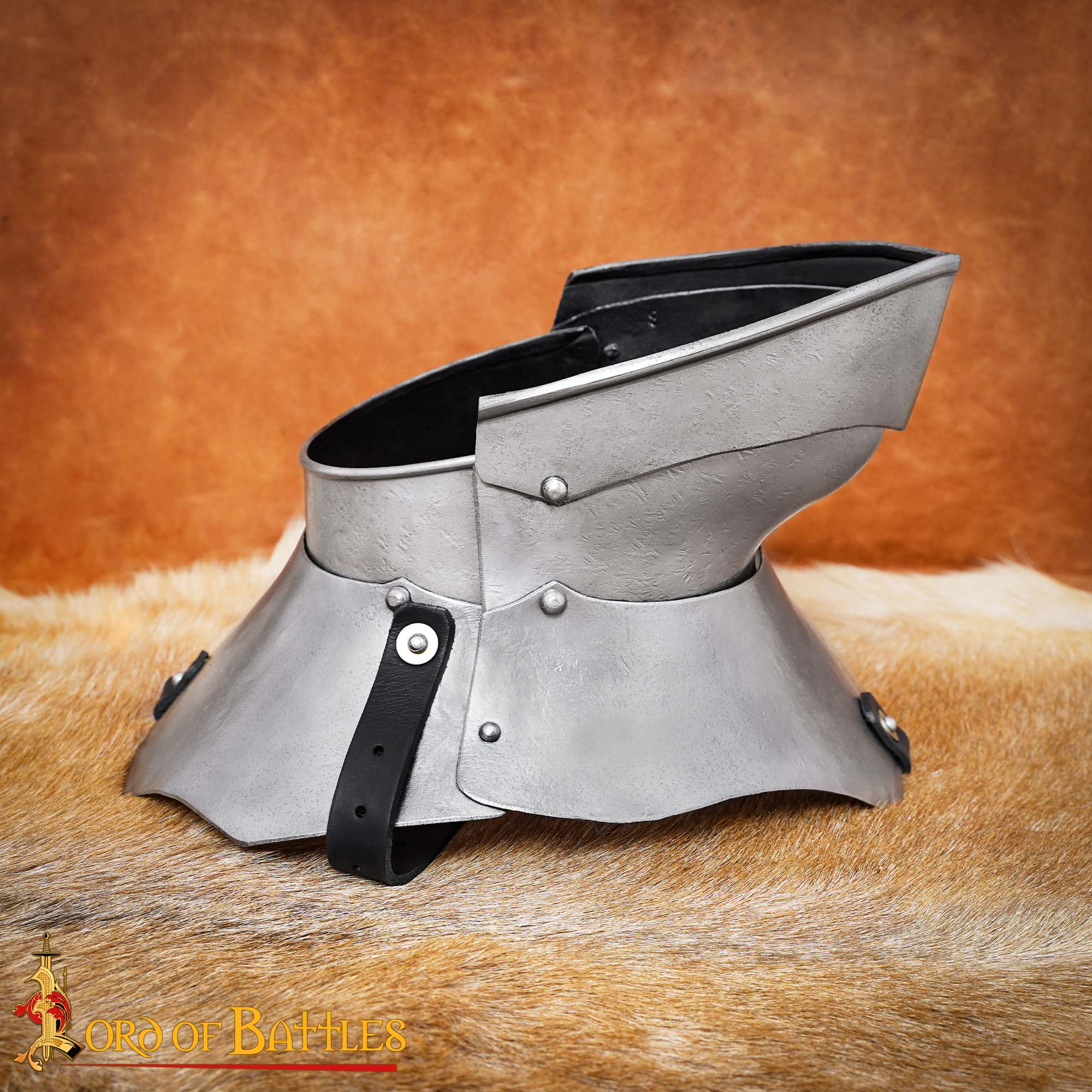 Gorget Medieval de Acero con Bevor Móvil - Armadura de Cuello Pulido - Imagen 2