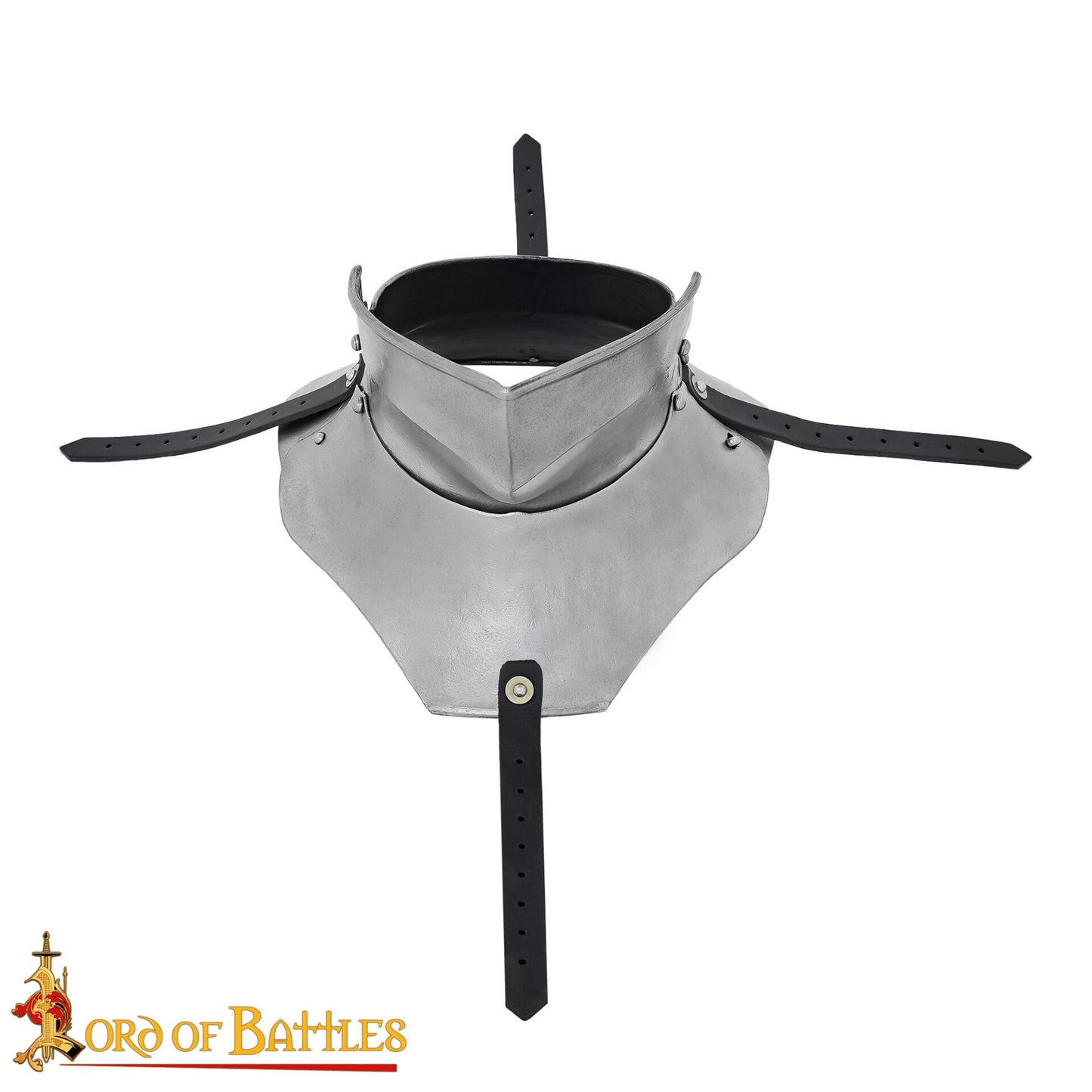 Gorget Medieval de Acero con Bevor Móvil - Armadura de Cuello Pulido - Imagen 3
