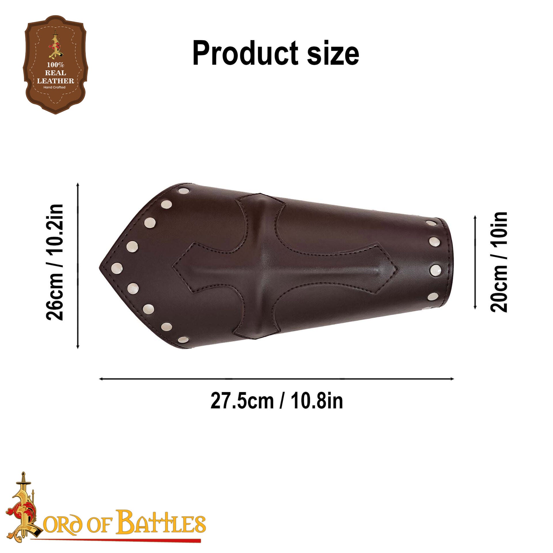 Brazales Cruzados Medievales de Cuero - Guardabrazos para Larp y Ferias Renacentistas - Imagen 3