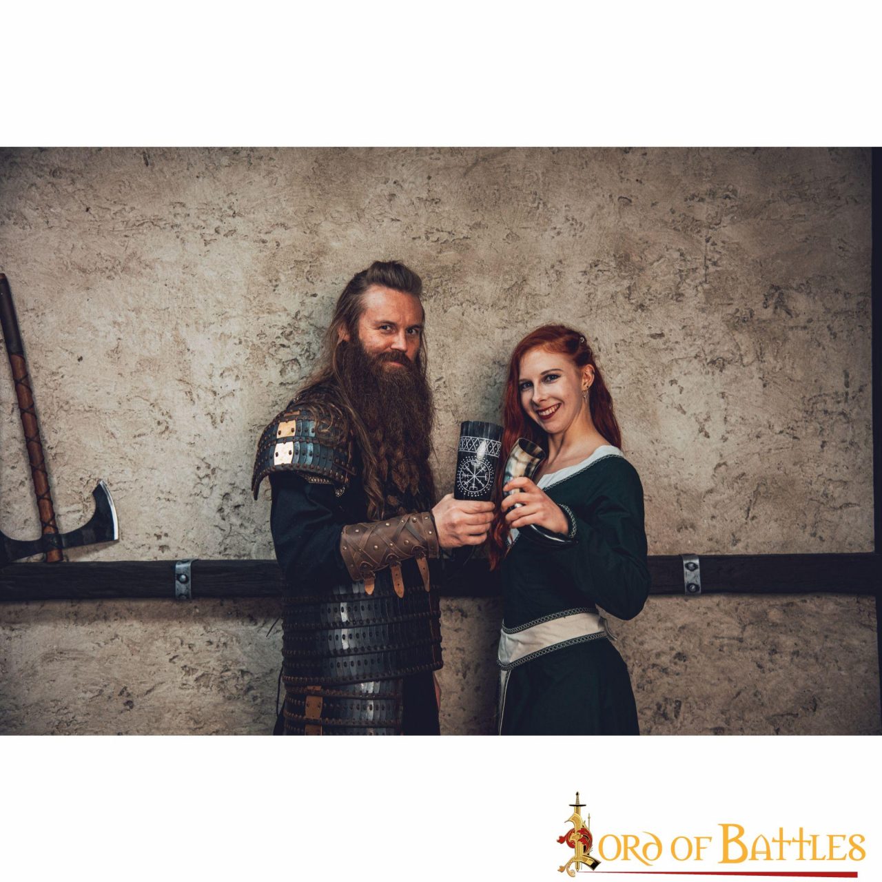 El Cuerno para Beber Vegvisir 400 - 500 Ml Hecho a Mano con Auténtico Cuerno de Buey - Imagen 10