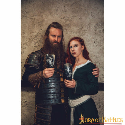 Viking Drinking Horn 400 - 500 Ml Cuerno de Buey Auténtico Hecho a Mano - Imagen 11