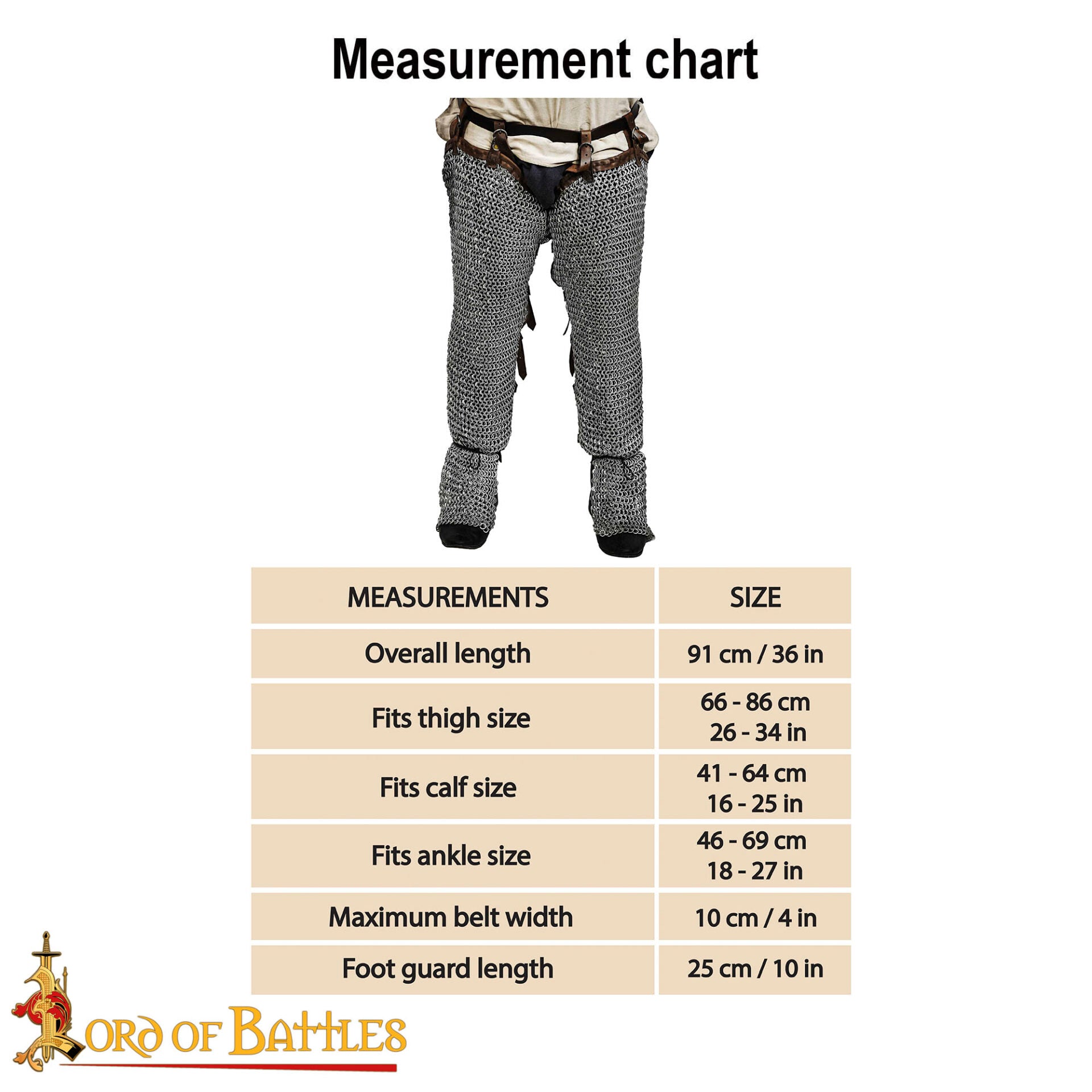 Mallas de Cota de Malla / Chausses - 9mm Remachado Anillos Planos con Alternancia de Anillos Sólidos de Calibre 17 de Acero Suave Acabado Natural Armadura Medieval para Larp y Disfraces - Imagen 16