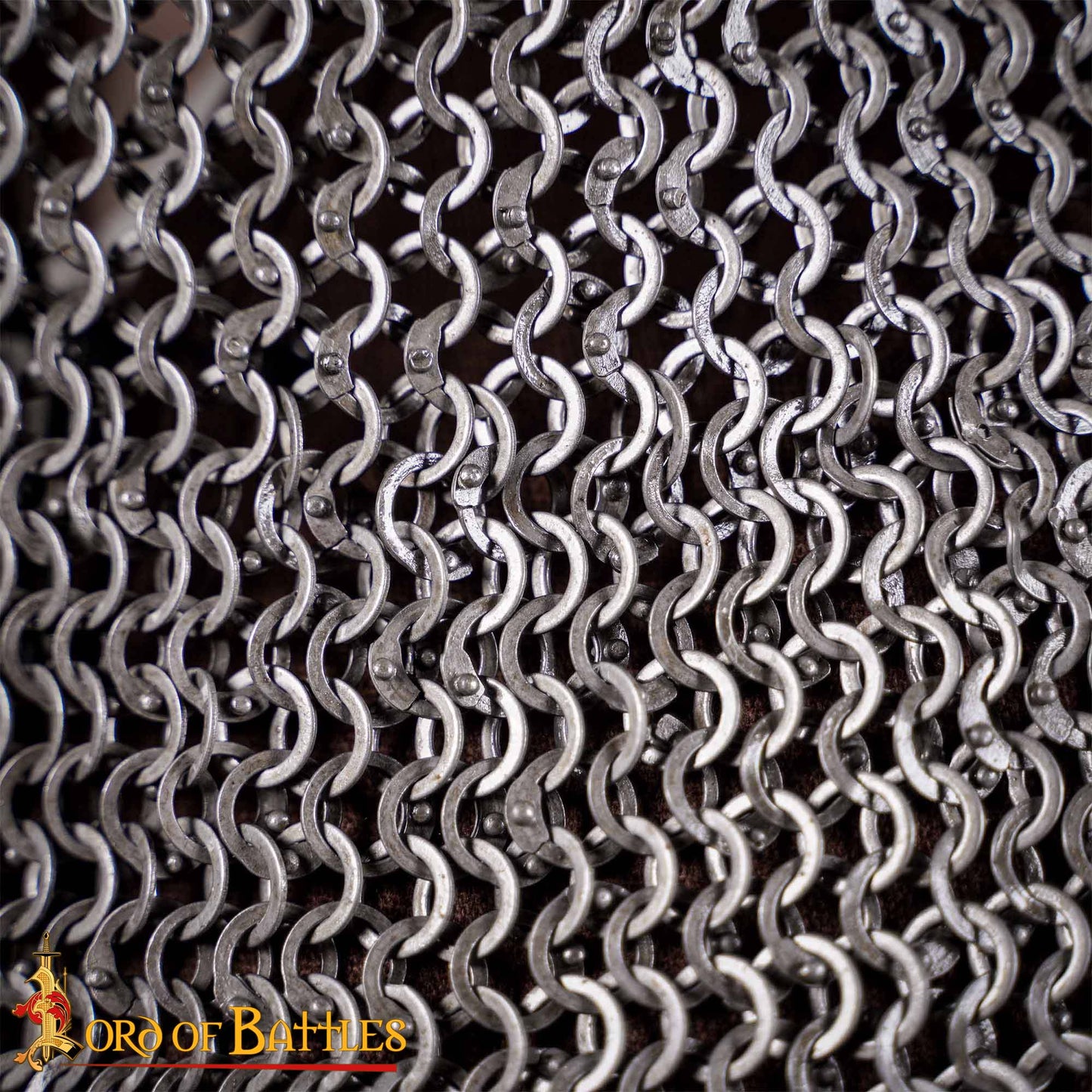 Mallas de Cota de Malla / Chausses - 9mm Remachado Anillos Planos con Alternancia de Anillos Sólidos de Calibre 17 de Acero Suave Acabado Natural Armadura Medieval para Larp y Disfraces - Imagen 7