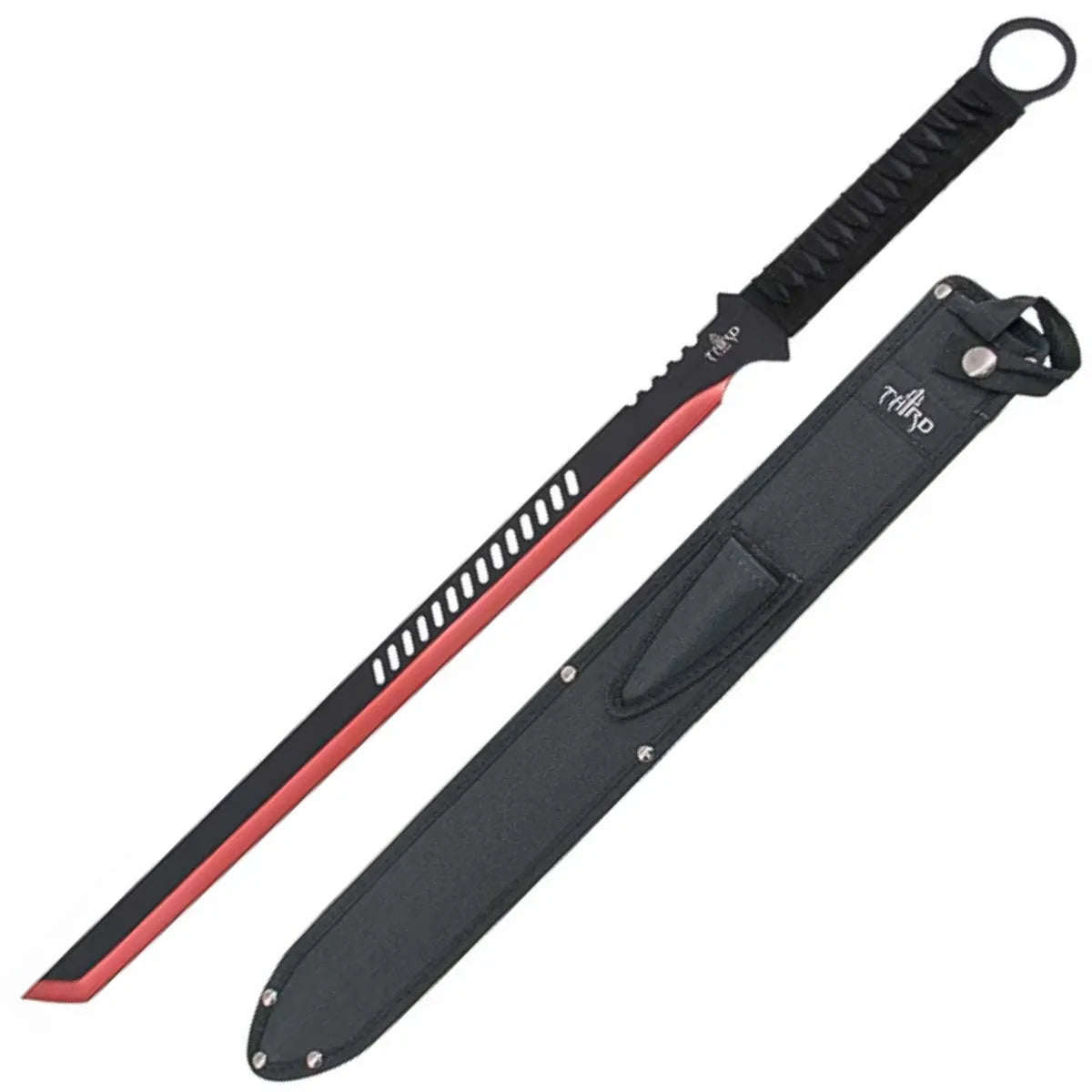 Machete Acero Inox 50 Cm Third Rojo y Negro