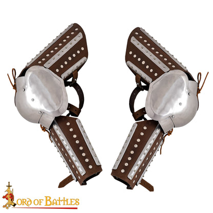Armadura Medieval Entablillada - Acero Pulido Calibre 16 y Cuero - Ajuste Universal - Imagen 4