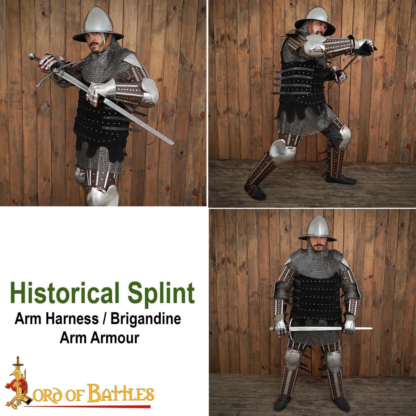 Armadura Medieval Entablillada - Acero Pulido Calibre 16 y Cuero - Ajuste Universal - Imagen 8