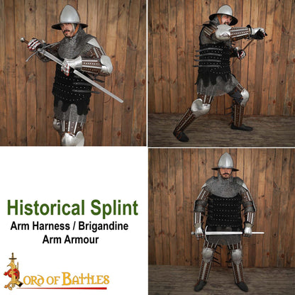 Armadura Medieval Entablillada - Acero Pulido Calibre 16 y Cuero - Ajuste Universal - Imagen 8