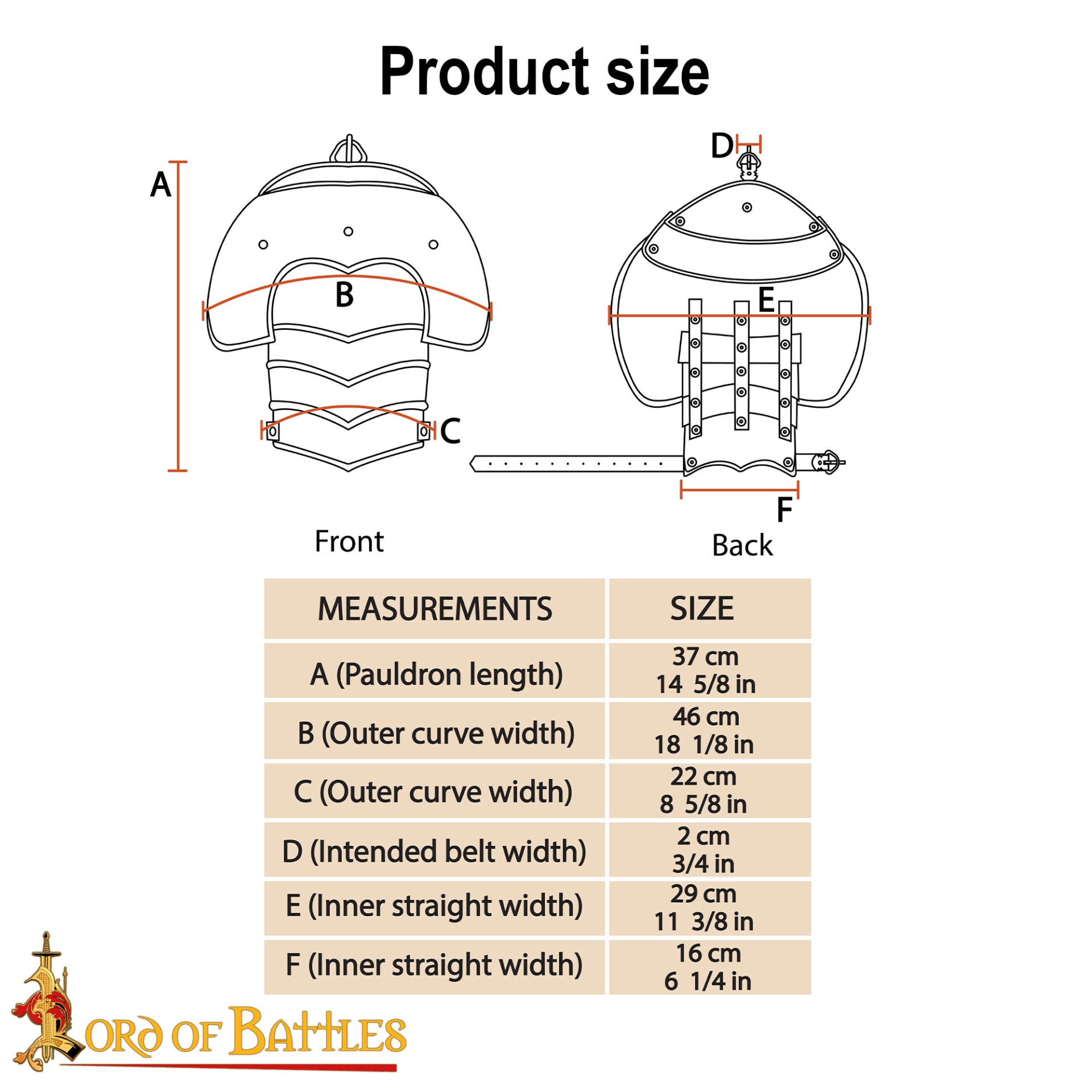 Medieval Articulated Steel Pauldrons - Fantasy Knight Shoulder Protection Armor - Imagen 3