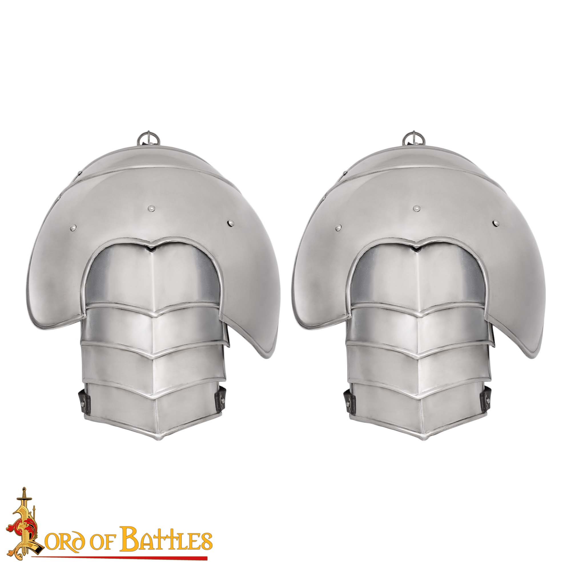 Medieval Articulated Steel Pauldrons - Fantasy Knight Shoulder Protection Armor - Imagen 4