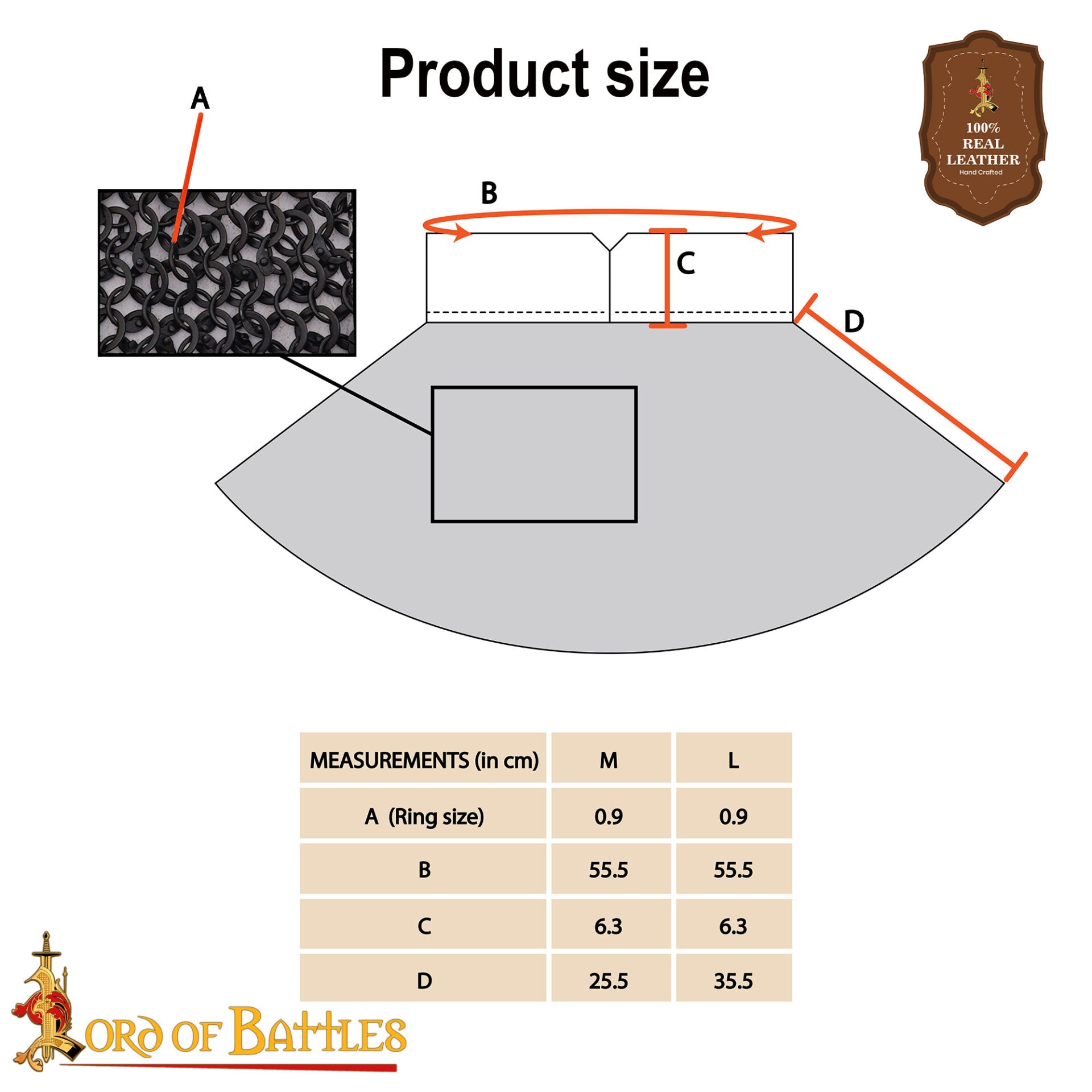 Cota de Malla Medieval Aventail - Anillo Redondo Remachado con Cúpula de 9 Mm con Anillos Sólidos Planos Alternos - Acero Dulce de Calibre 17 - Ideal para Larp, Cosplay y Disfraces de Cine - Imagen 3