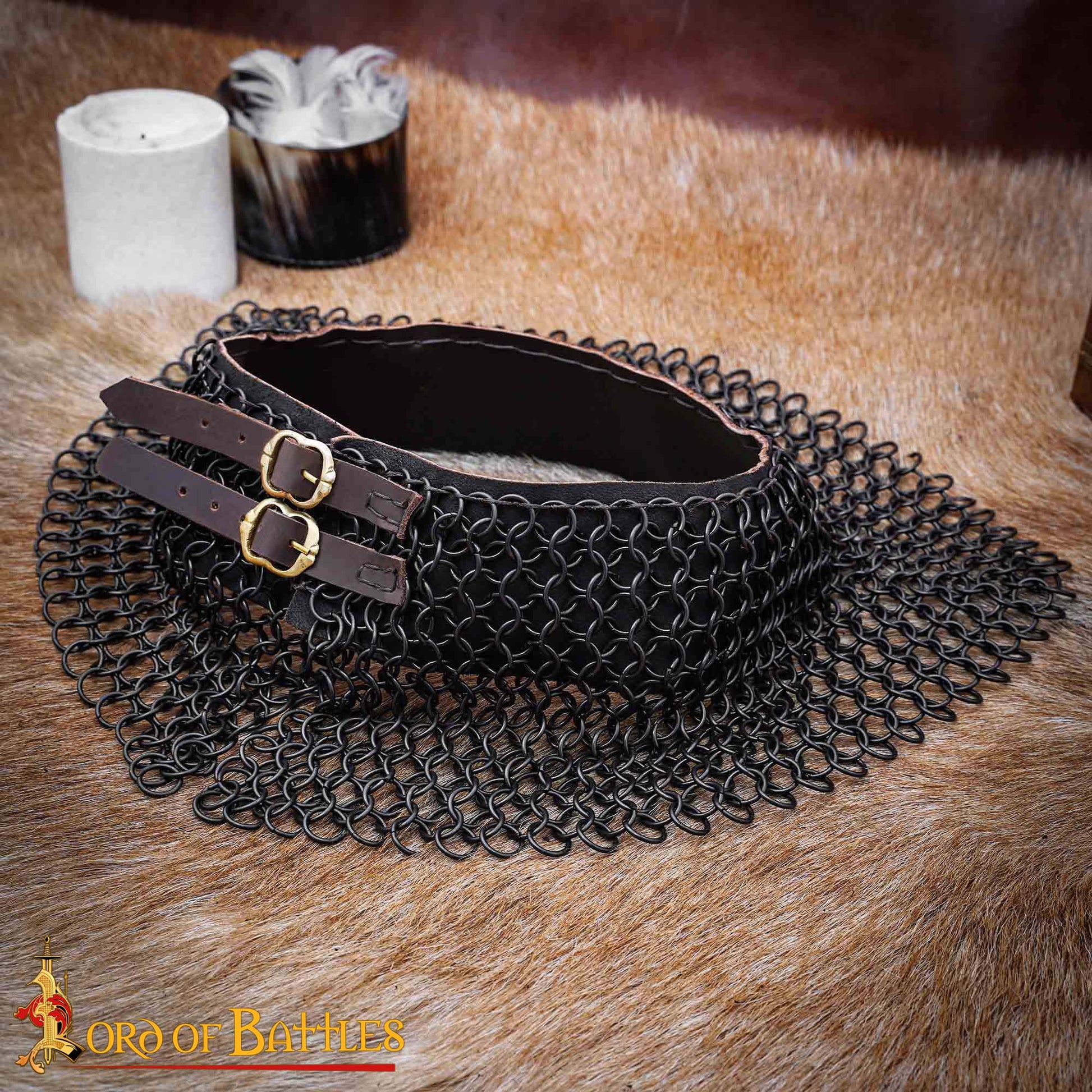 Gorget de Cota de Malla / Estándar - 10mm Butted Round Ring - 16 Gauge, Mild Steel - Ideal For Stage Combat & Reenactments - Imagen 2