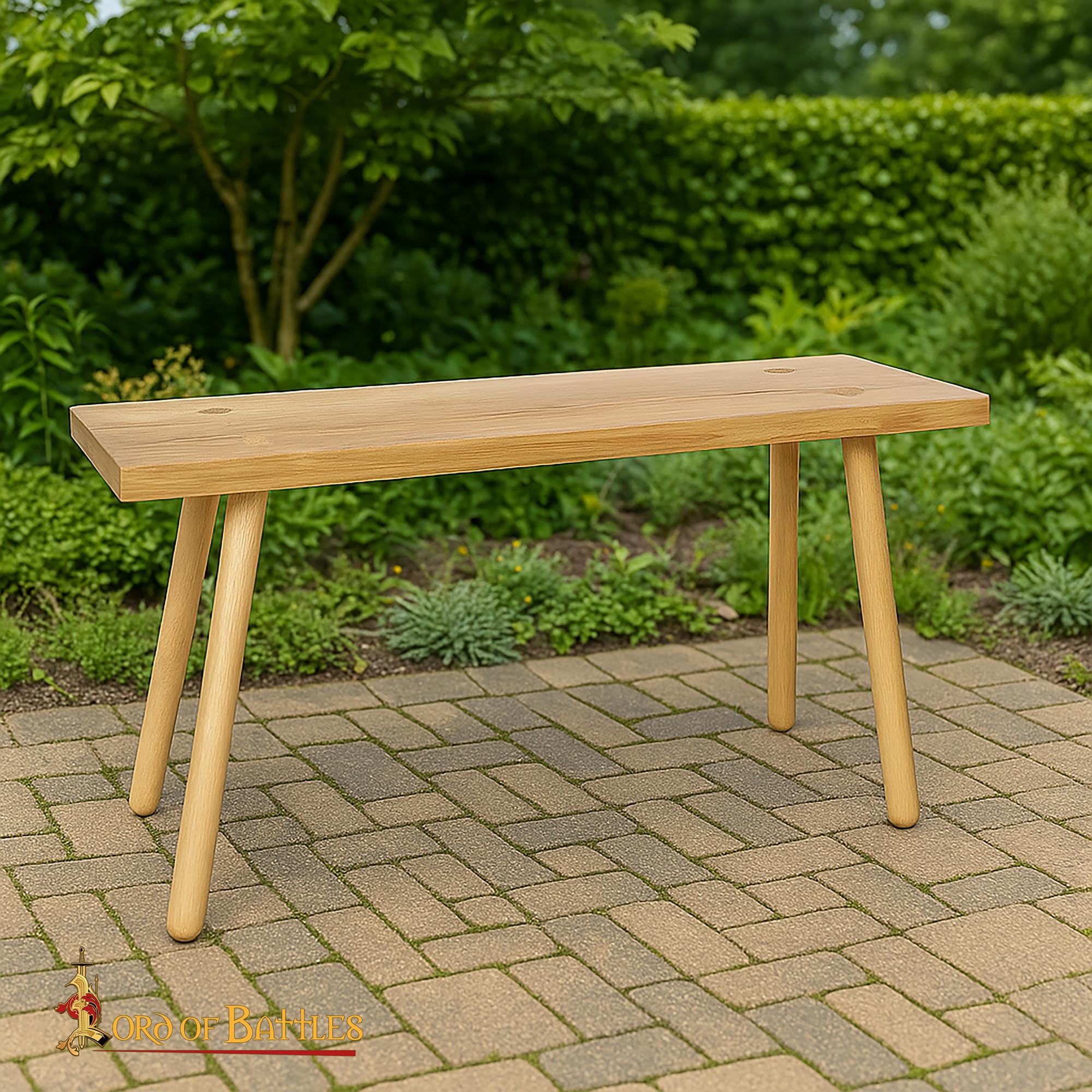 Banco Medieval de Madera - Asientos Campamento Madera de Fresno - Imagen 4