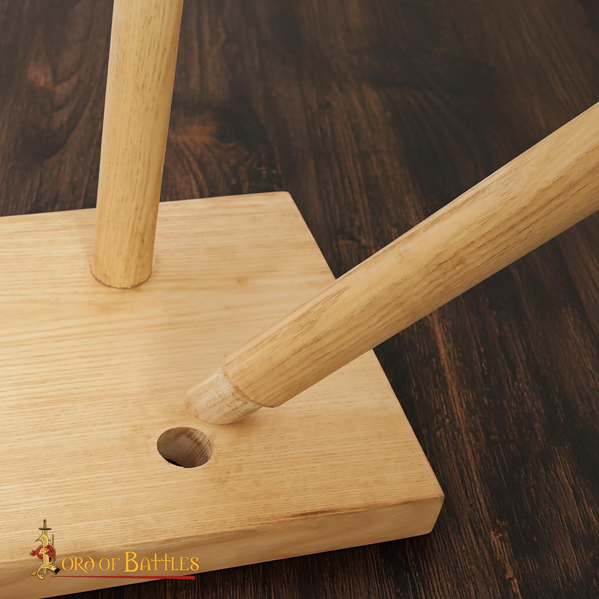 Banco Medieval de Madera - Asientos Campamento Madera de Fresno - Imagen 6