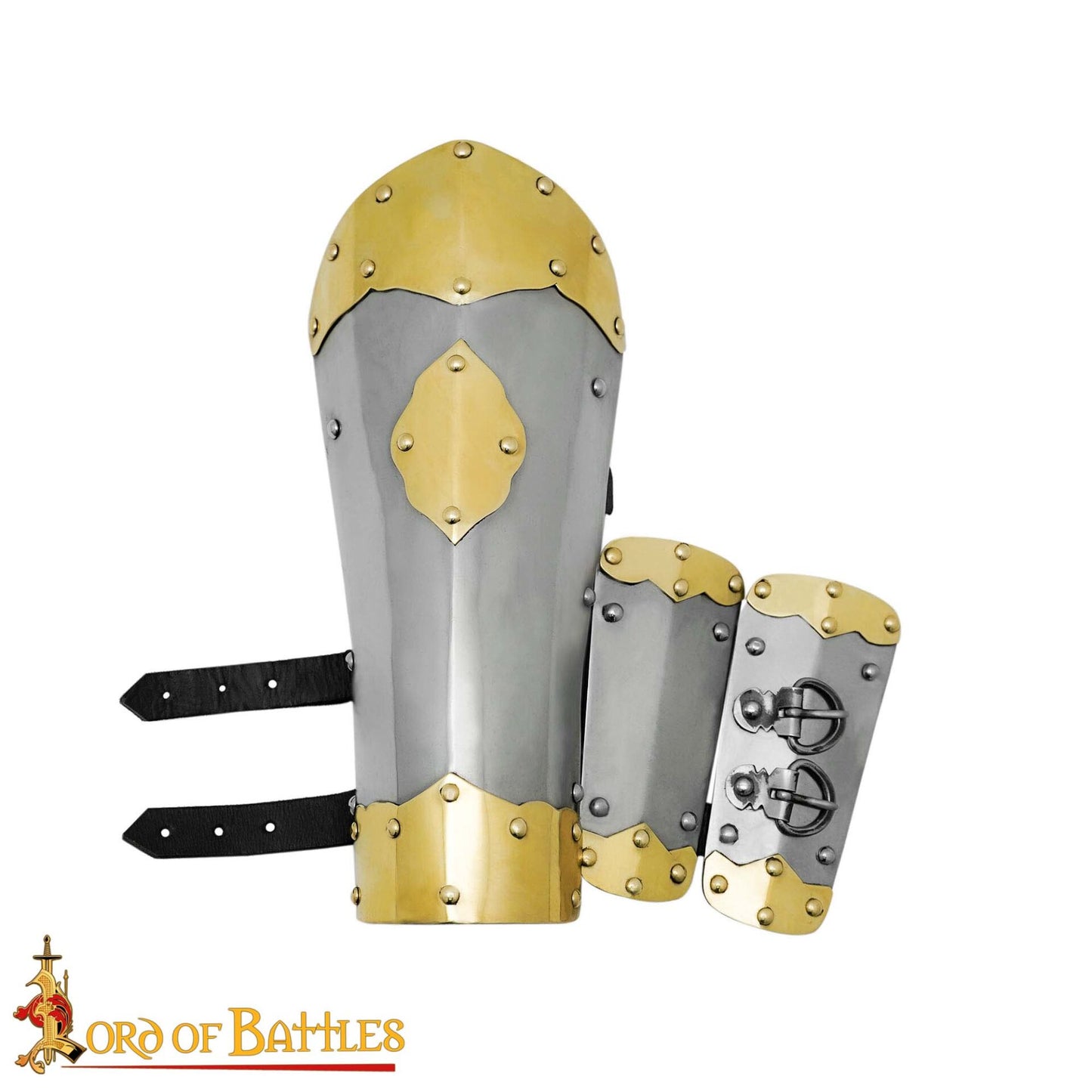 Vambrace de Húsar con Herrajes de Latón - Acero Calibre 16 y Latón Calibre 18 - Imagen 5
