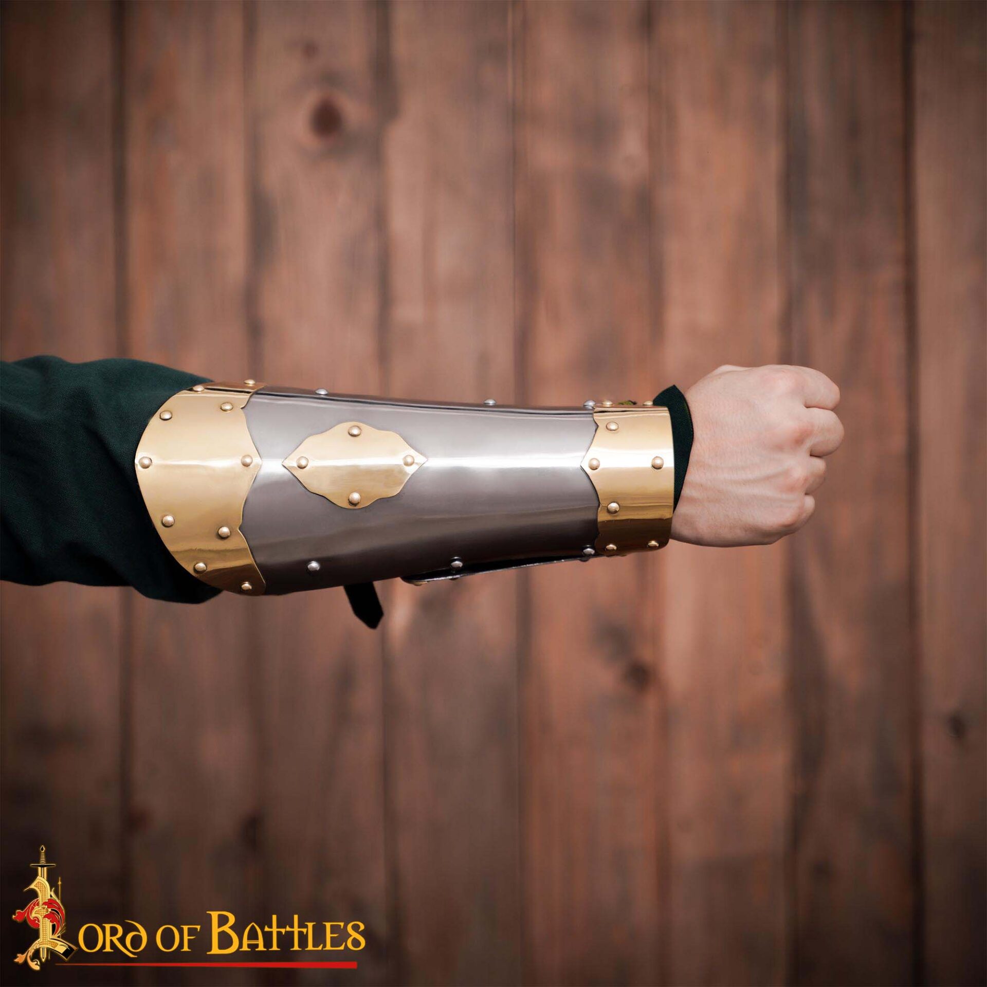 Vambrace de Húsar con Herrajes de Latón - Acero Calibre 16 y Latón Calibre 18 - Imagen 8
