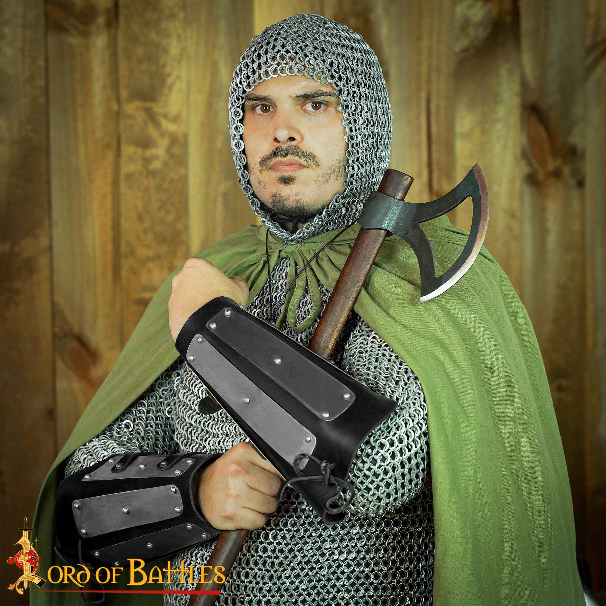 Brazales Entablillados Brazalete de Cuero Auténtico Reforzado con Placas de Acero - Imagen 6